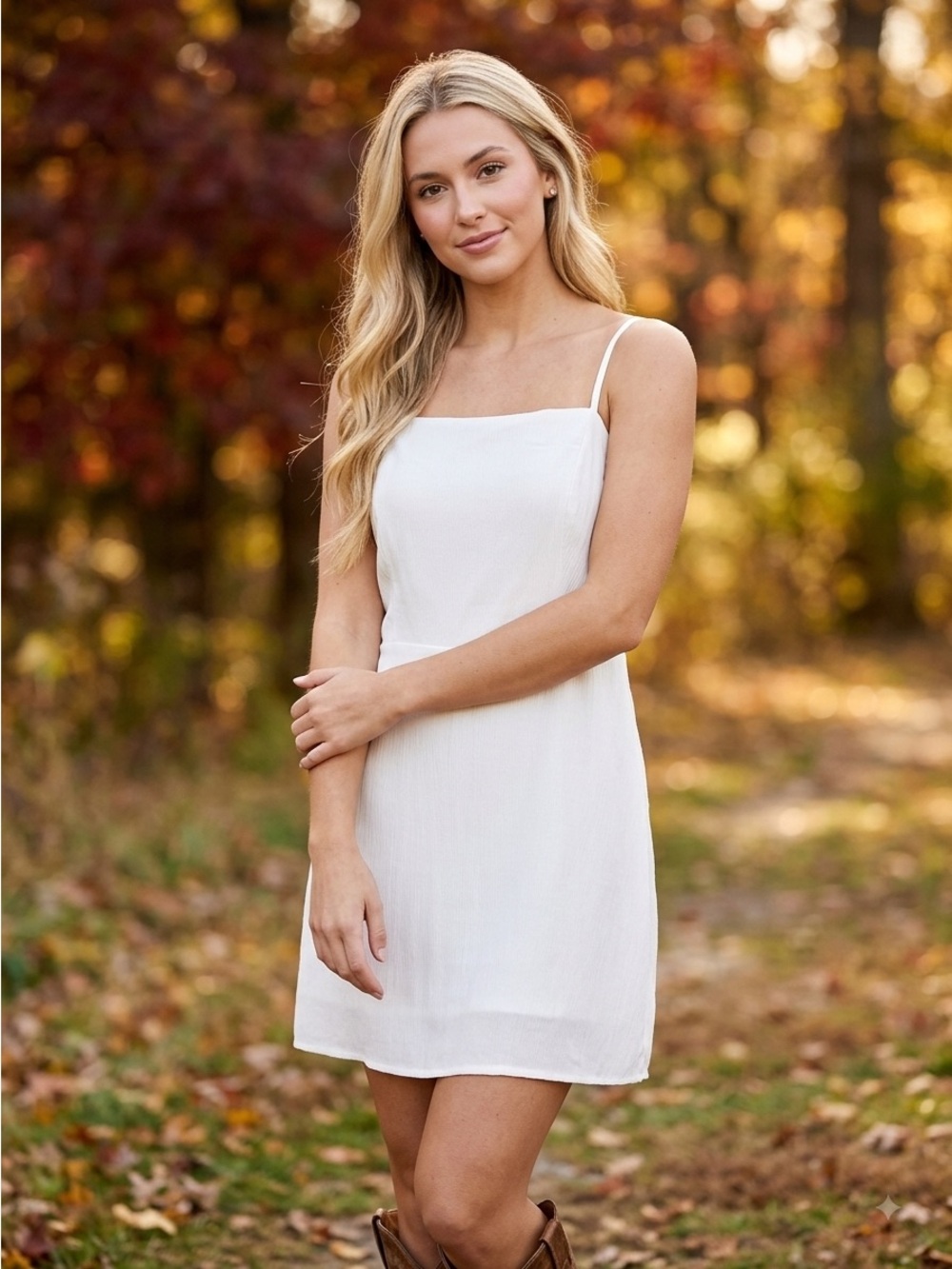 |NWT| SISTERHOOD White Square Neck Cami Mini Dress Size M